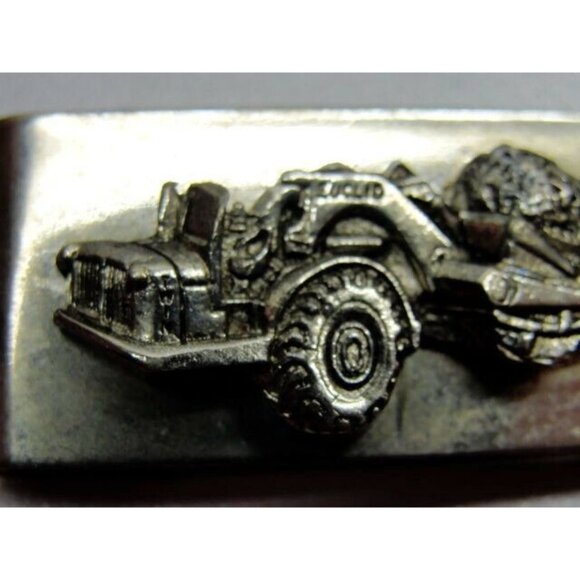 Money Clip Euclid Scraper Dirt Mover Stainless Steel Wallet Vintage Silver Tone - Picture 5 of 6